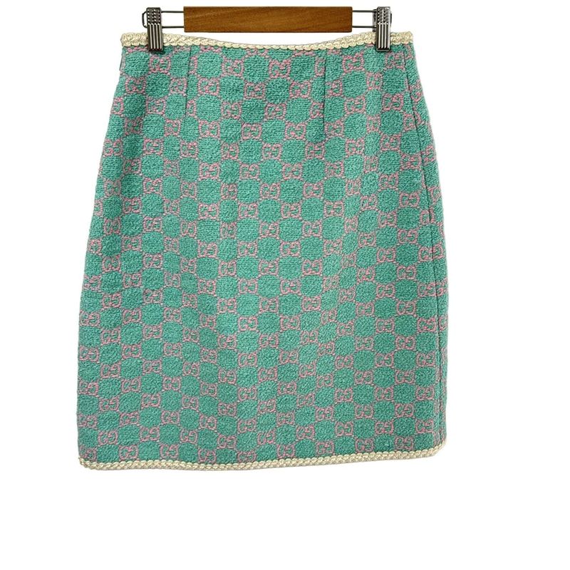 Gucci Skirt Size 38 S Women - 584858 Light Green And Pink Knee Length 2019 GG