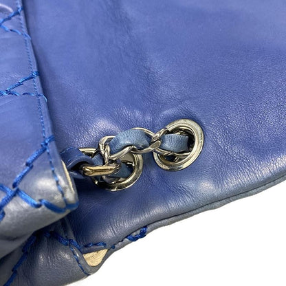 Chanel Shoulder Bag Single Flap Matelasse Ultra Stitch Blue Grey Chain Shoulder