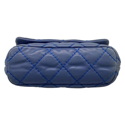 Chanel Shoulder Bag Single Flap Matelasse Ultra Stitch Blue Grey Chain Shoulder