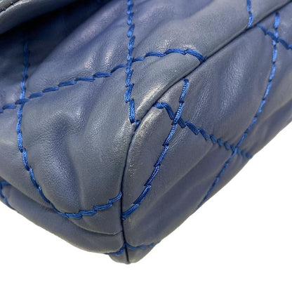 Chanel Shoulder Bag Single Flap Matelasse Ultra Stitch Blue Grey Chain Shoulder