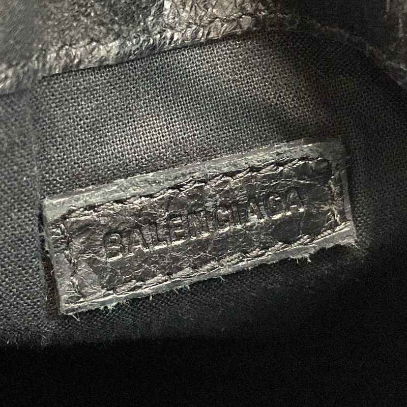 Balenciaga Shoulder Bag Explorer Pouch Strap 532298 Black Mini Bag Leather