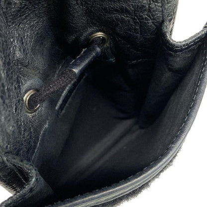 Balenciaga Shoulder Bag Explorer Pouch Strap 532298 Black Mini Bag Leather