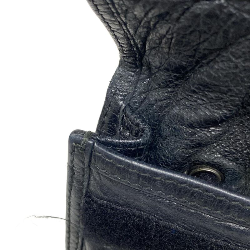 Balenciaga Shoulder Bag Explorer Pouch Strap 532298 Black Mini Bag Leather