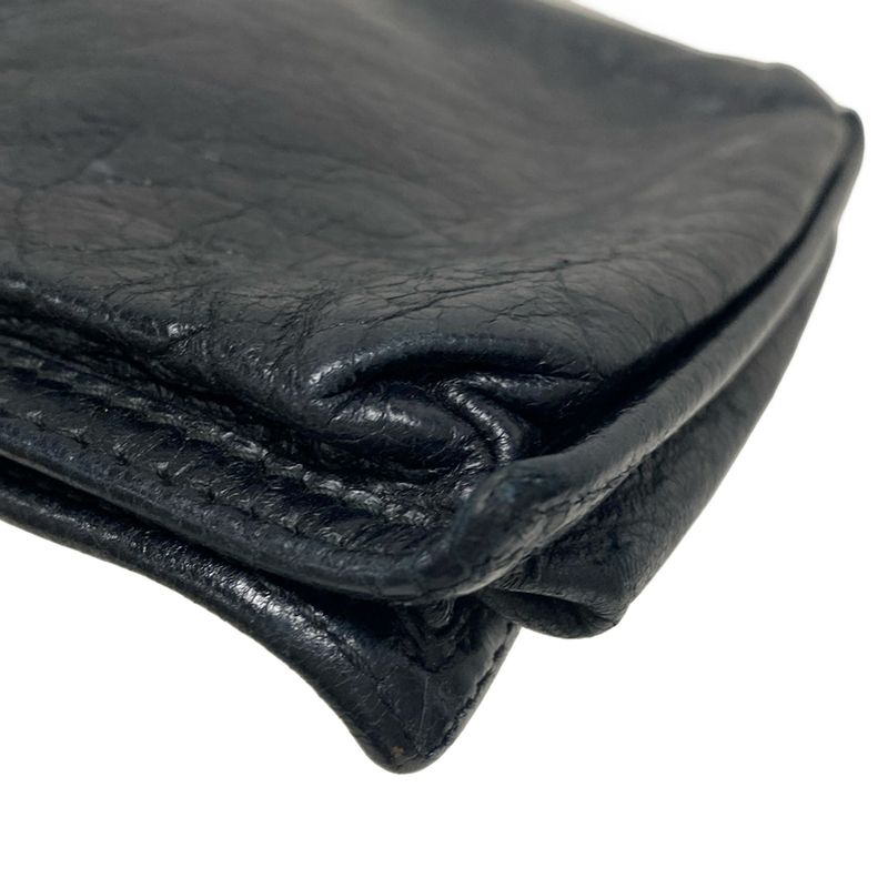 Balenciaga Shoulder Bag Explorer Pouch Strap 532298 Black Mini Bag Leather