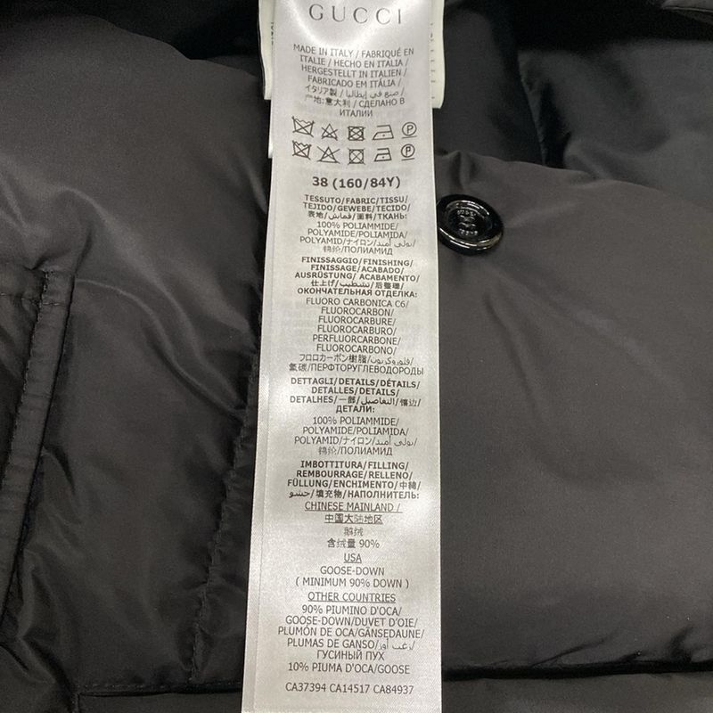 Gucci Down Jacket Size 38 S Women - 601874 Z8aie Black And Red Long Sleeve Hood