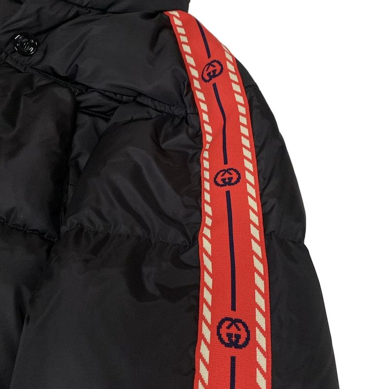 Gucci Down Jacket Size 38 S Women - 601874 Z8aie Black And Red Long Sleeve Hood