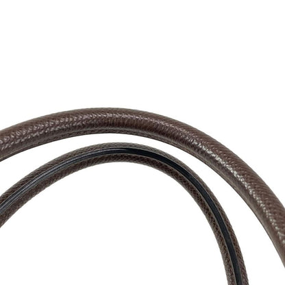 Hermes Plume 32 Chocolat And Khaki Silver Hardware Bi-color Handbag