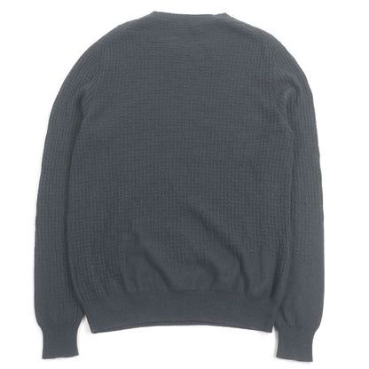 Hermes 100% Cashmere H-Pattern Knitting Total Pattern Long Sleeves