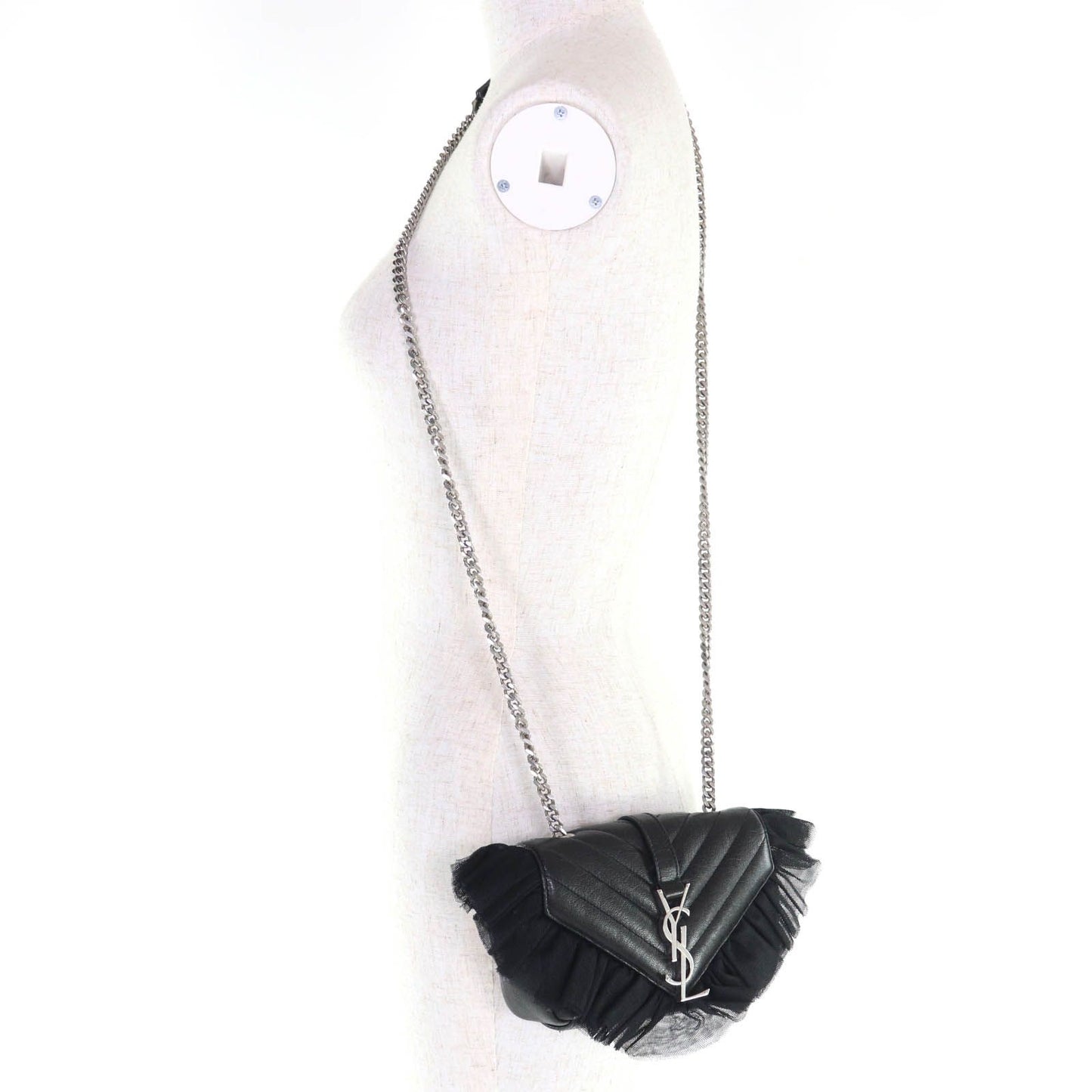 Excellent Condition Saint Laurent Paris 405328 Classic Baby Chain Leather