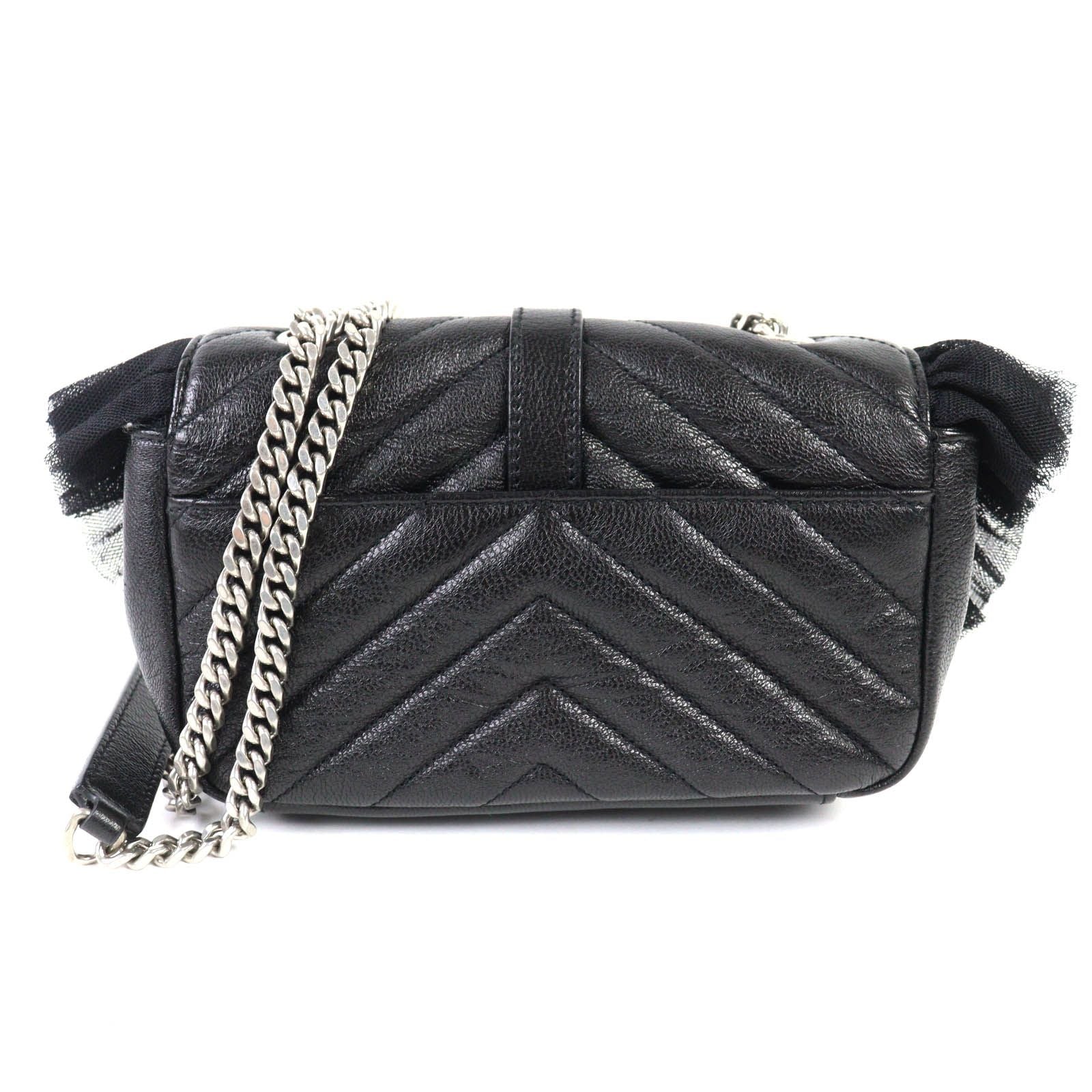 Excellent Condition Saint Laurent Paris 405328 Classic Baby Chain Leather