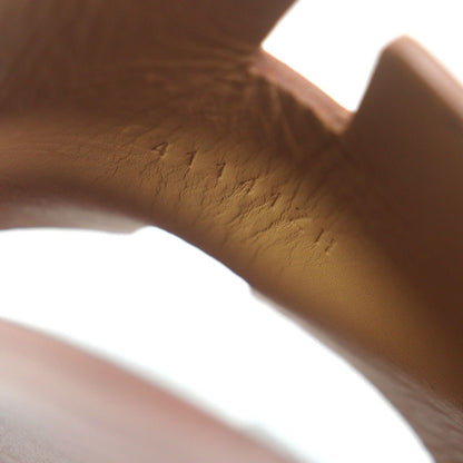 Excellent Condition Hermes Izmir Leather H Motif Slide Sandals Brown 41 Box