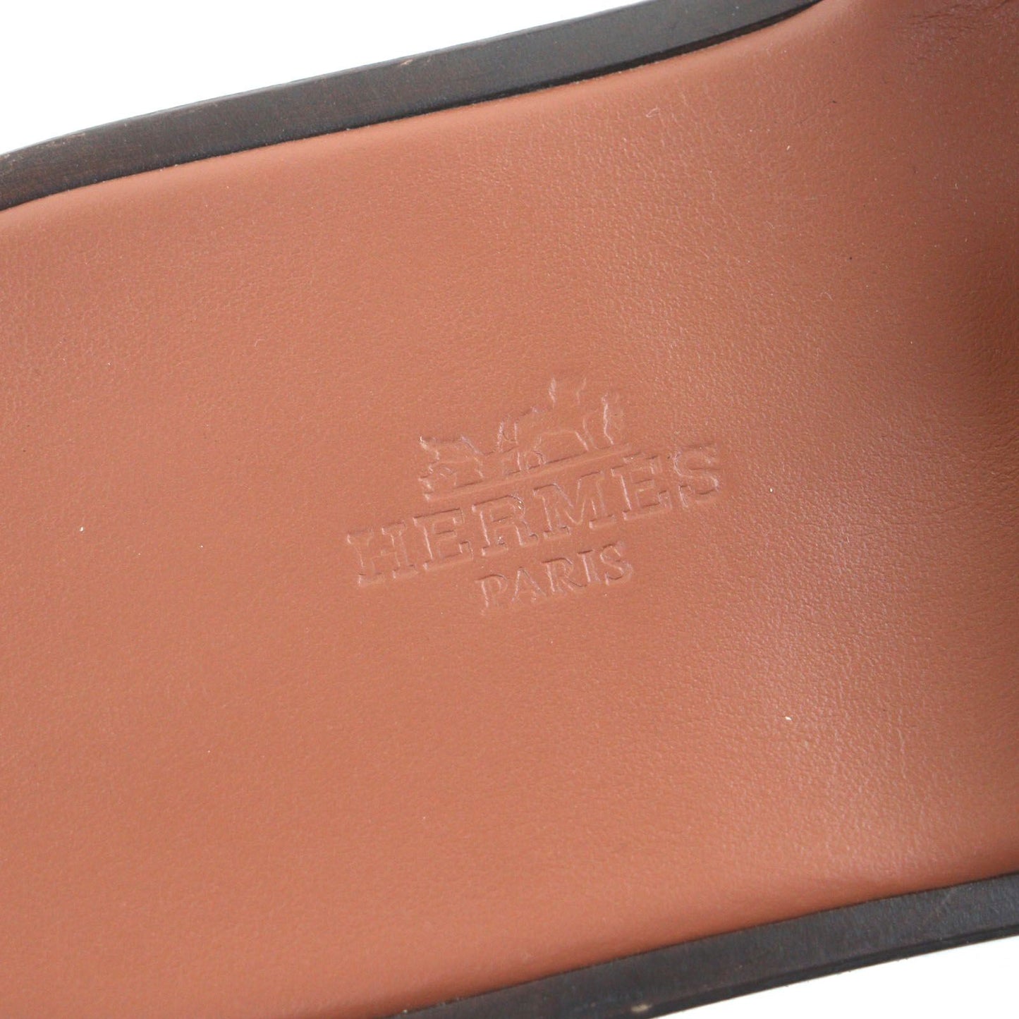 Excellent Condition Hermes Izmir Leather H Motif Slide Sandals Brown 41 Box