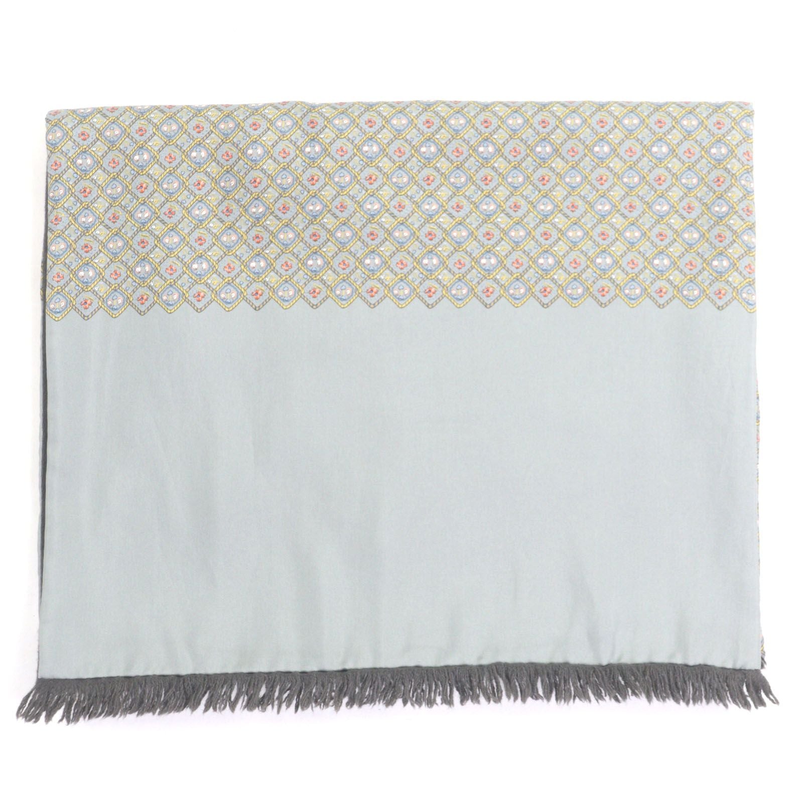 Excellent Condition Hermes Silk Angora All Over Pattern with Fringes