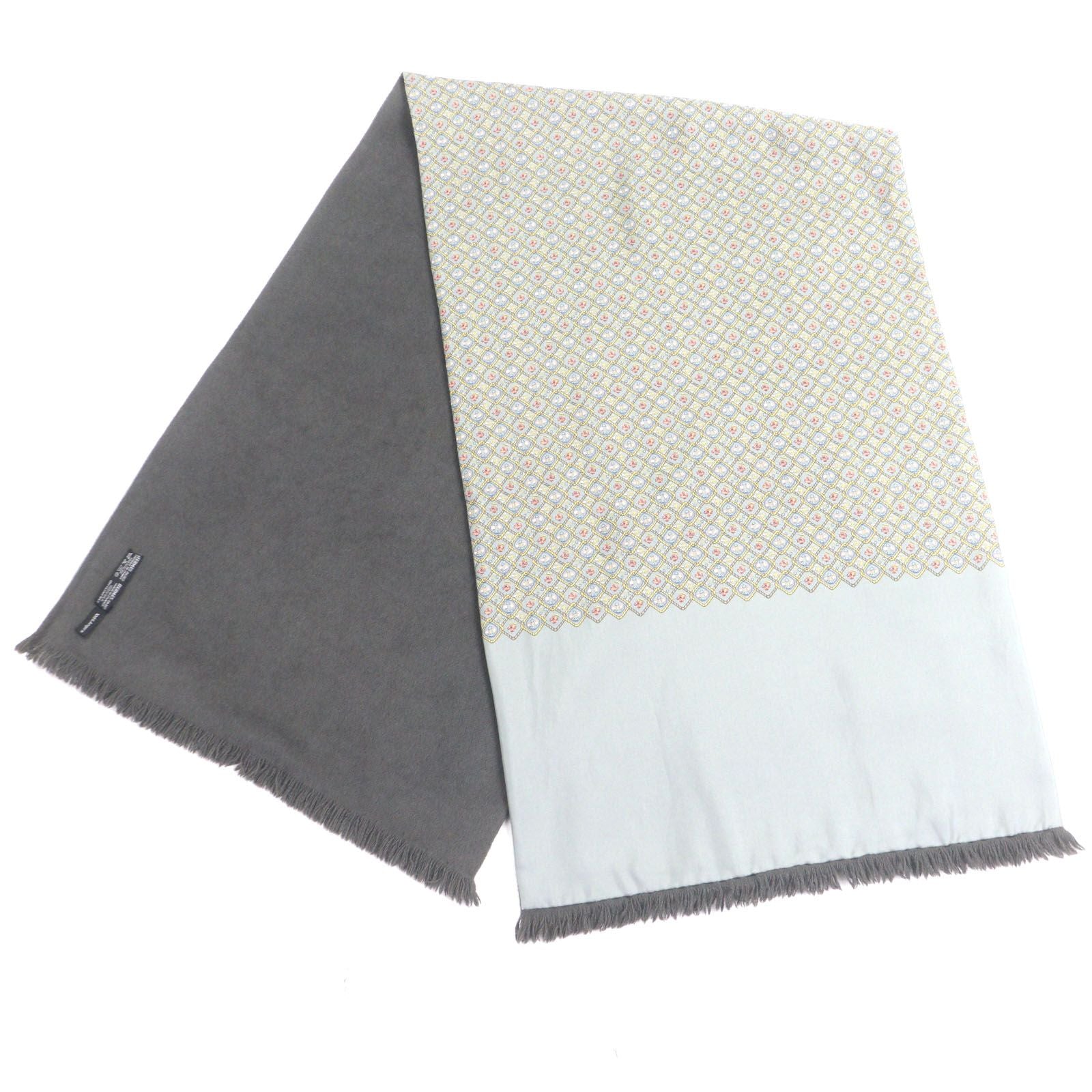 Excellent Condition Hermes Silk Angora All Over Pattern with Fringes