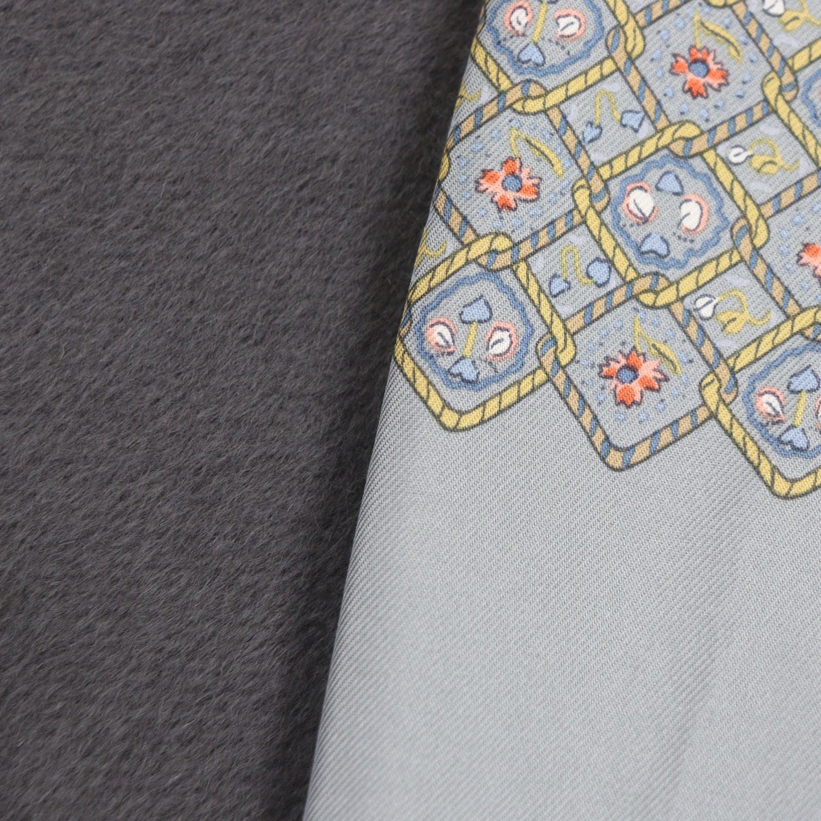 Excellent Condition Hermes Silk Angora All Over Pattern with Fringes