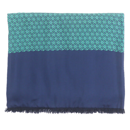 Excellent Condition Hermes Silk Angora All Over Pattern with Fringe