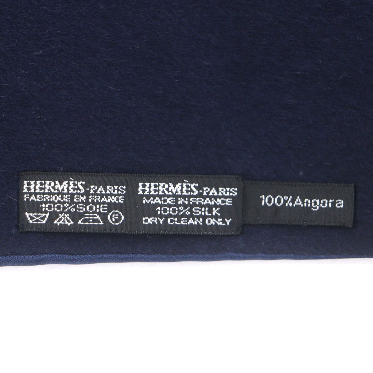 Excellent Condition Hermes Silk Angora All Over Pattern with Fringe