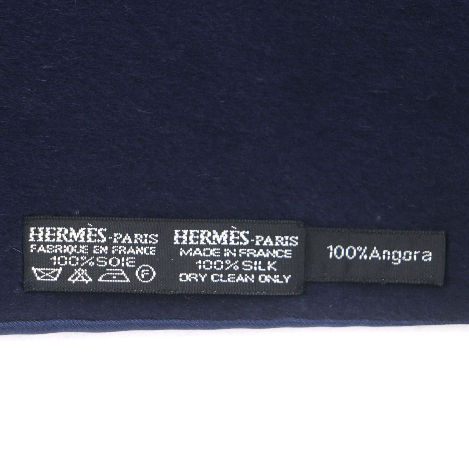 Excellent Condition Hermes Silk Angora All Over Pattern with Fringe