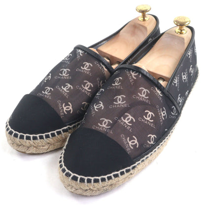 Excellent Condition Chanel G34673 Mesh Leather Cocomark Mesh Espadrilles
