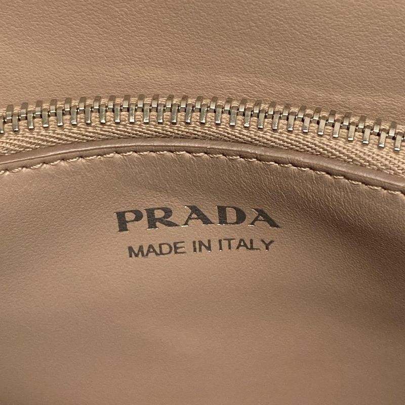 Prada Monochrome Tote Bag Pink Beige Robot Leather