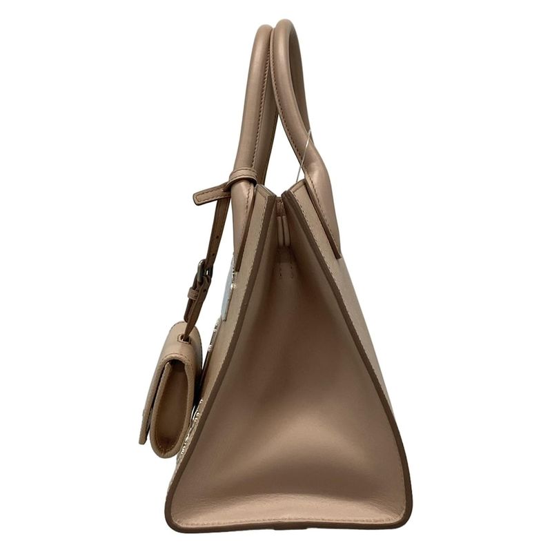 Prada Monochrome Tote Bag Pink Beige Robot Leather