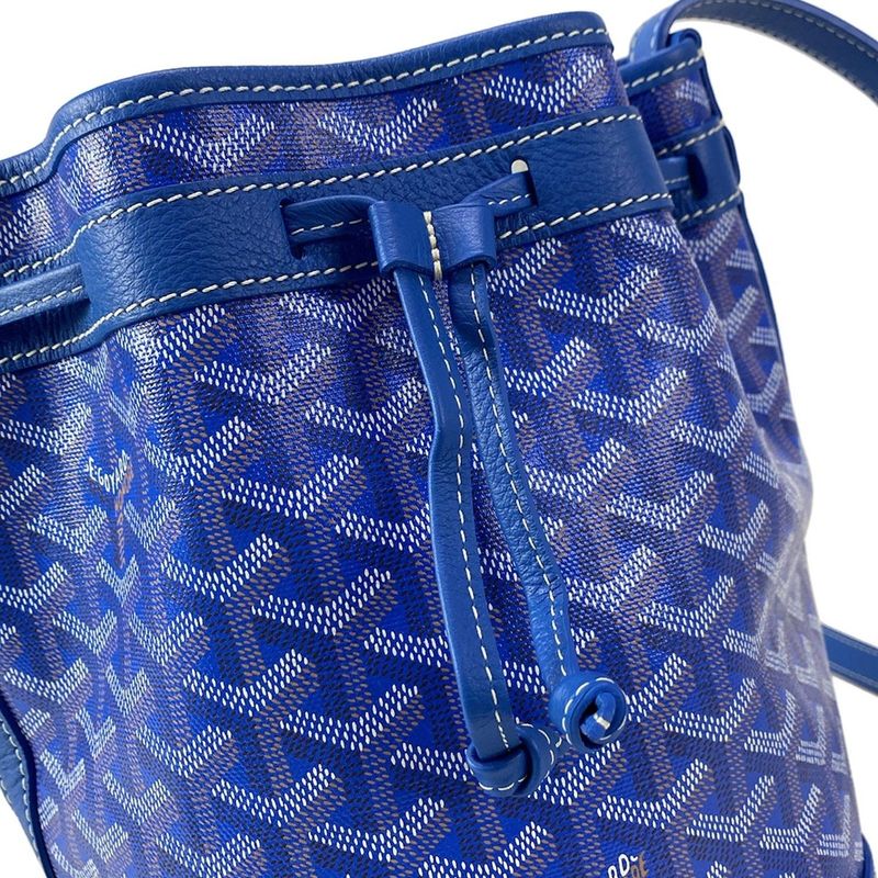 Goyard Shoulder Bag Petit Flo Blue Leather