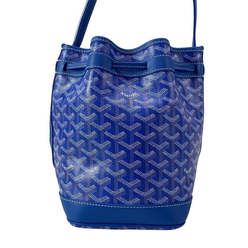 Goyard Shoulder Bag Petit Flo Blue Leather