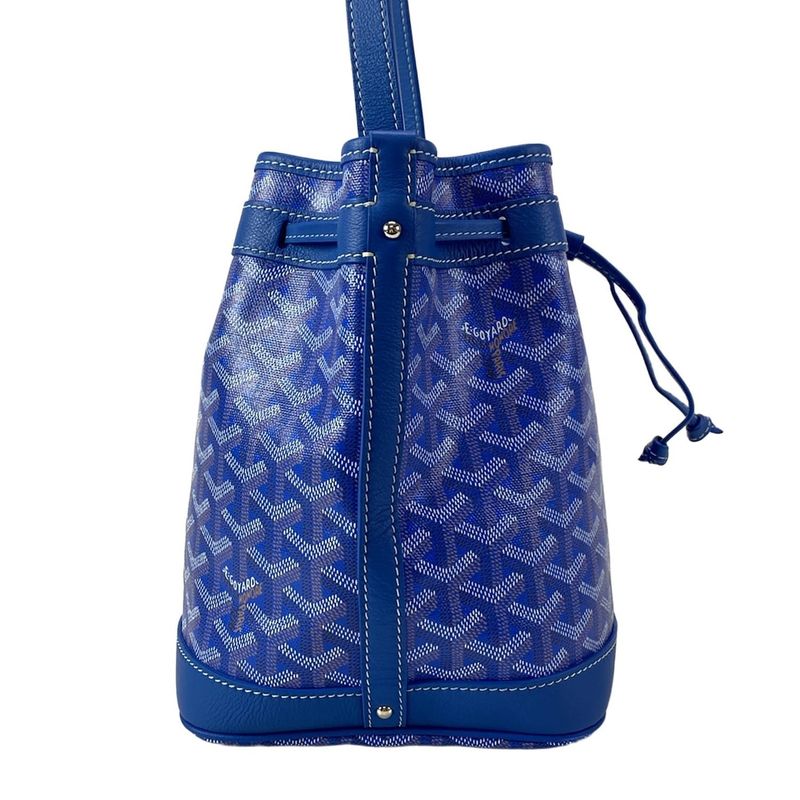 Goyard Shoulder Bag Petit Flo Blue Leather