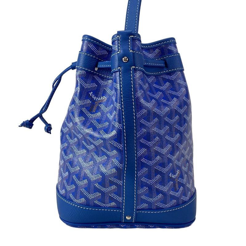 Goyard Shoulder Bag Petit Flo Blue Leather