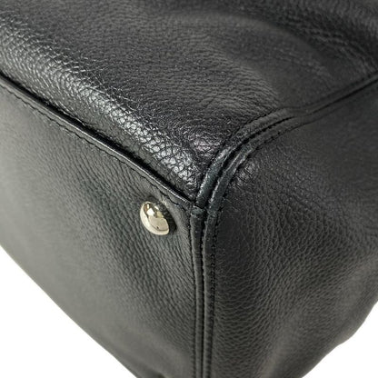 Chanel Executive Line Tote Bag Black Silver Hardware Leather