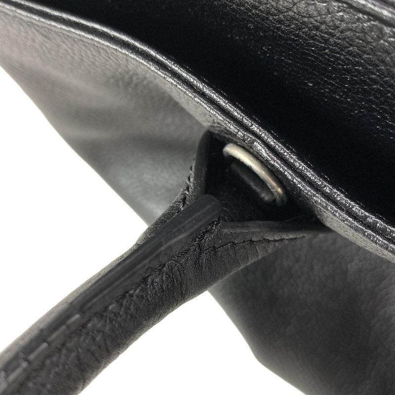 Chanel Executive Line Tote Bag Black Silver Hardware Leather