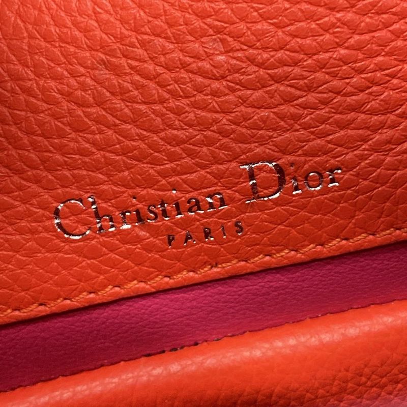 DIOR Christian Dior Handbag Dior Bar Pink And Orange Leather