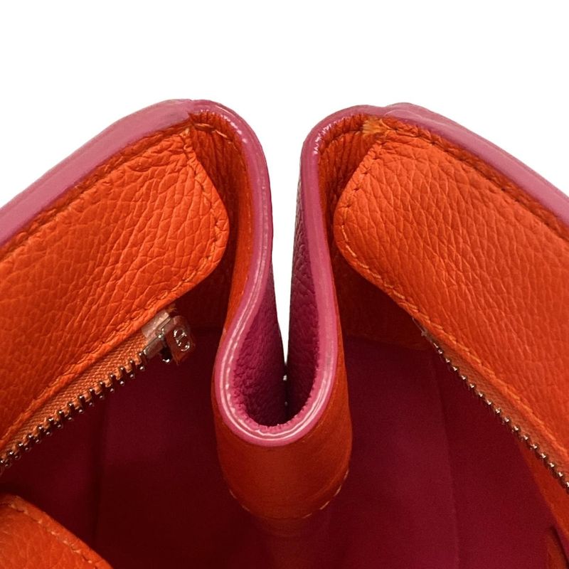 DIOR Christian Dior Handbag Dior Bar Pink And Orange Leather