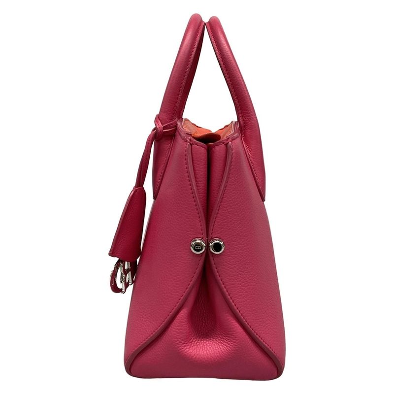 DIOR Christian Dior Handbag Dior Bar Pink And Orange Leather