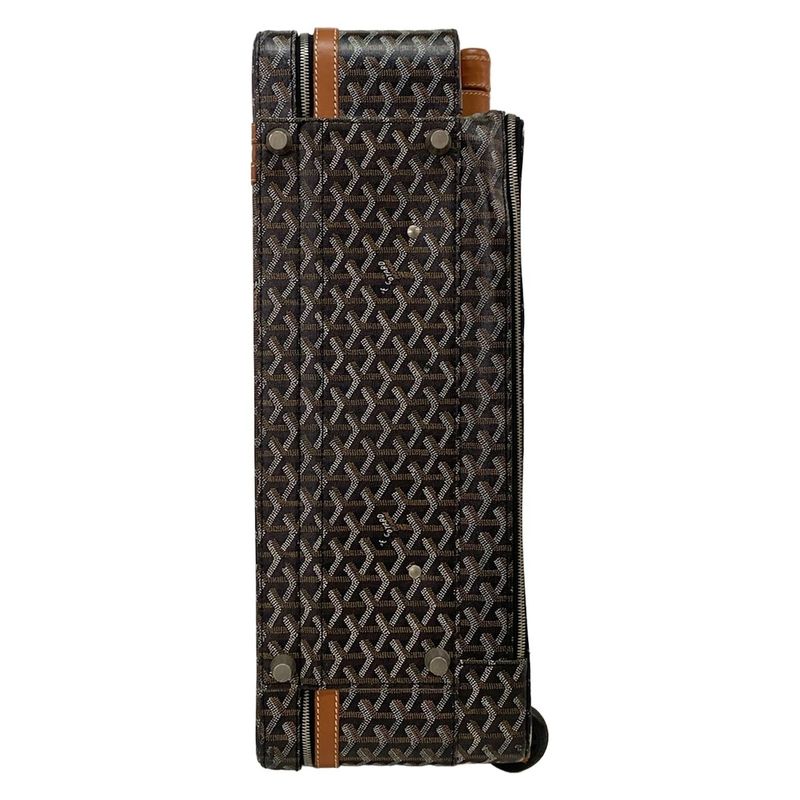 Goyard Carry Bag Trolley PM Black×brown×multi Leather