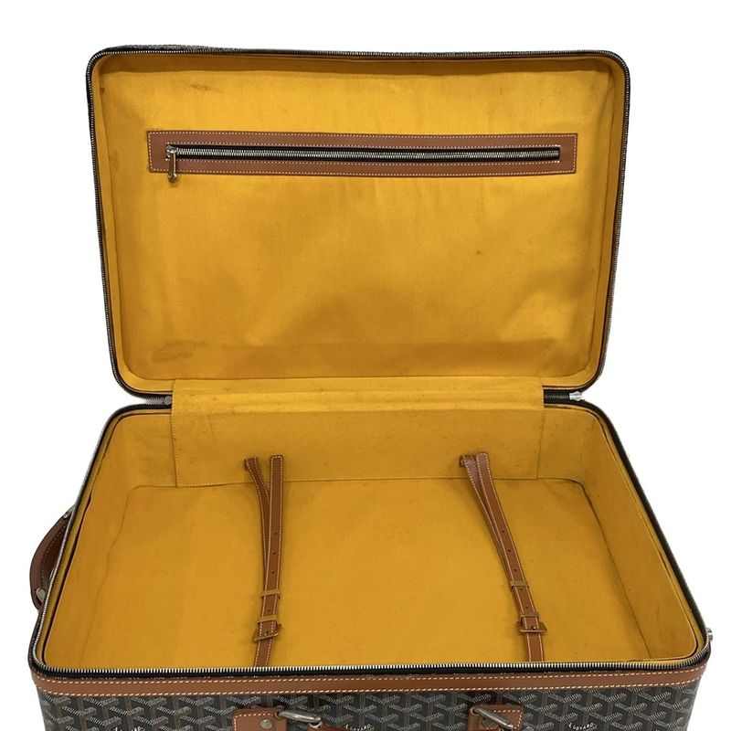 Goyard Carry Bag Trolley PM Black×brown×multi Leather