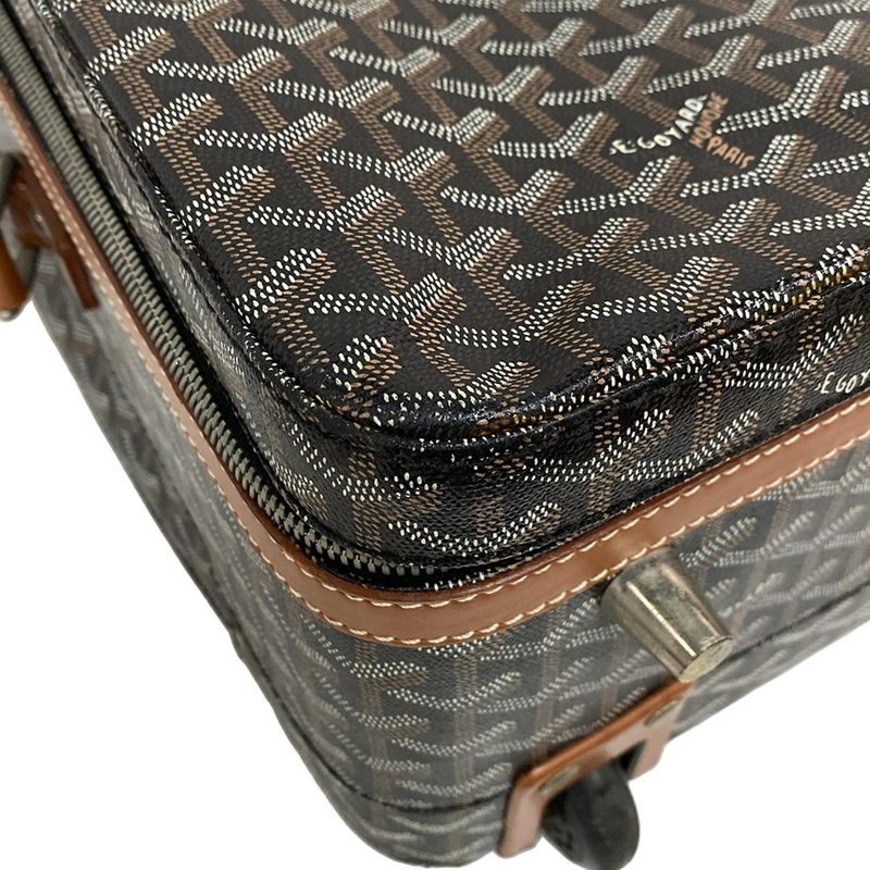 Goyard Carry Bag Trolley PM Black×brown×multi Leather