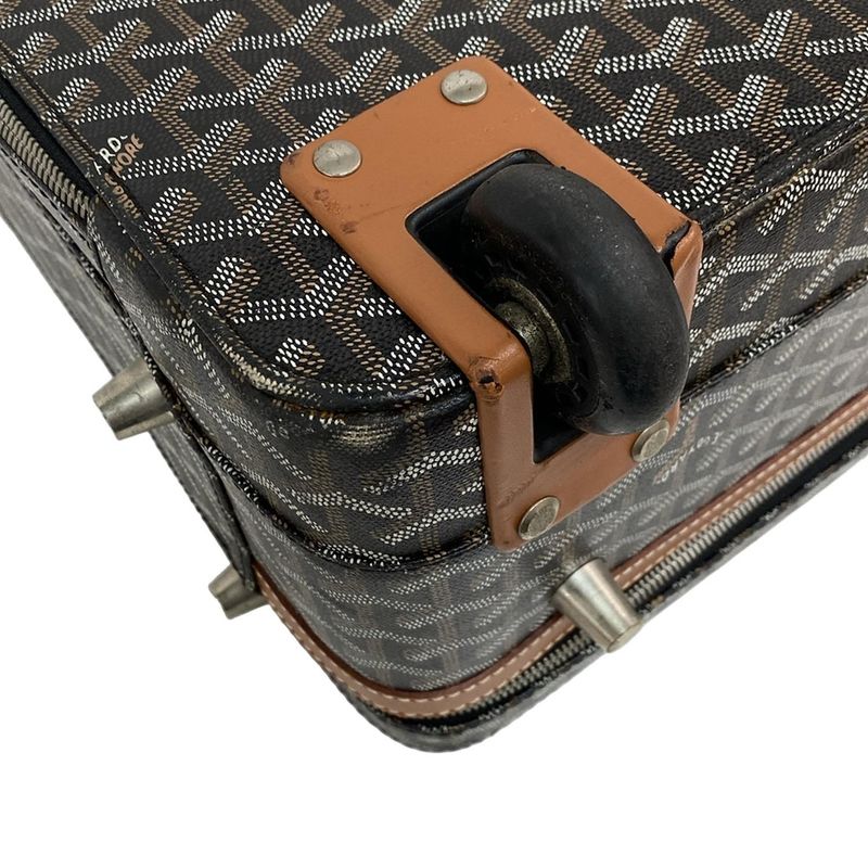 Goyard Carry Bag Trolley PM Black×brown×multi Leather