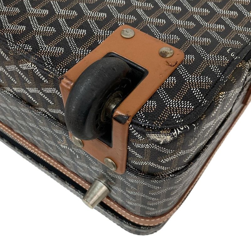 Goyard Carry Bag Trolley PM Black×brown×multi Leather