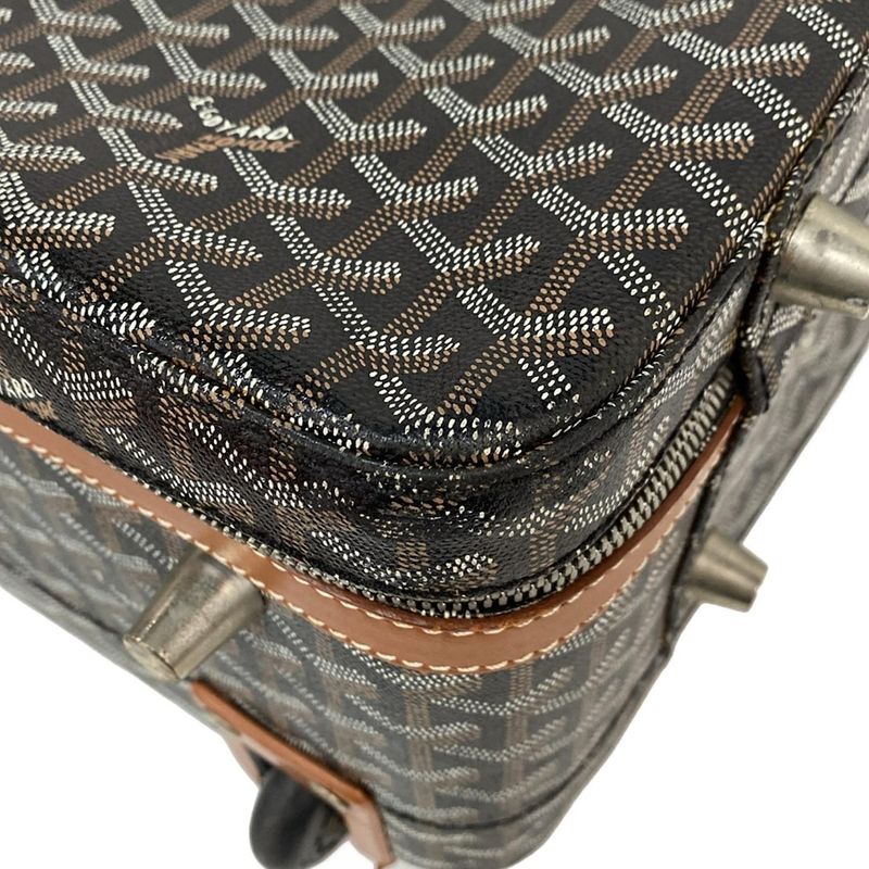 Goyard Carry Bag Trolley PM Black×brown×multi Leather