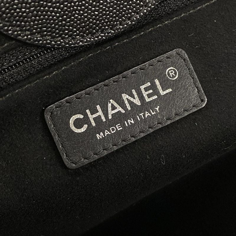 Chanel Tote Bag Deauville Line MM Black Chain Shoulder Silver Hardware 2way