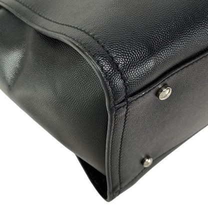 Chanel Tote Bag Deauville Line MM Black Chain Shoulder Silver Hardware 2way