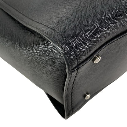 Chanel Tote Bag Deauville Line MM Black Chain Shoulder Silver Hardware 2way