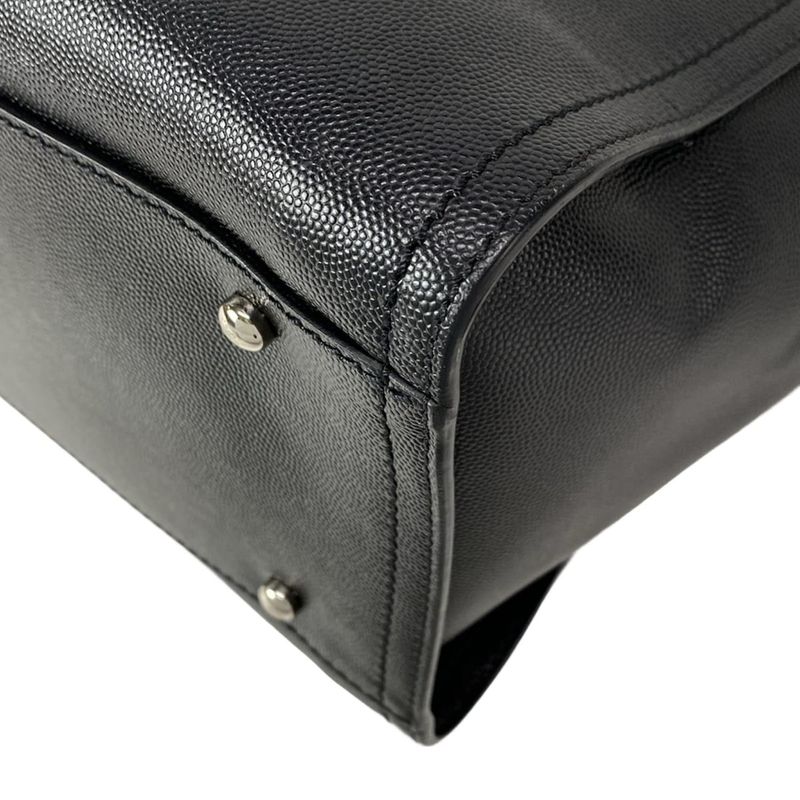 Chanel Tote Bag Deauville Line MM Black Chain Shoulder Silver Hardware 2way