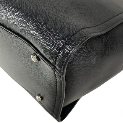 Chanel Tote Bag Deauville Line MM Black Chain Shoulder Silver Hardware 2way