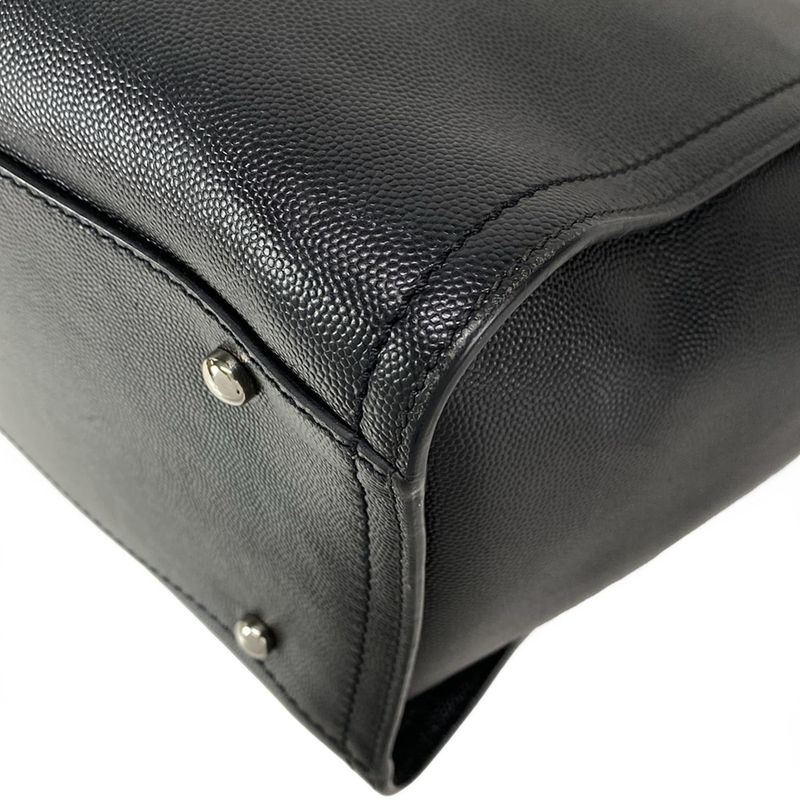 Chanel Tote Bag Deauville Line MM Black Chain Shoulder Silver Hardware 2way