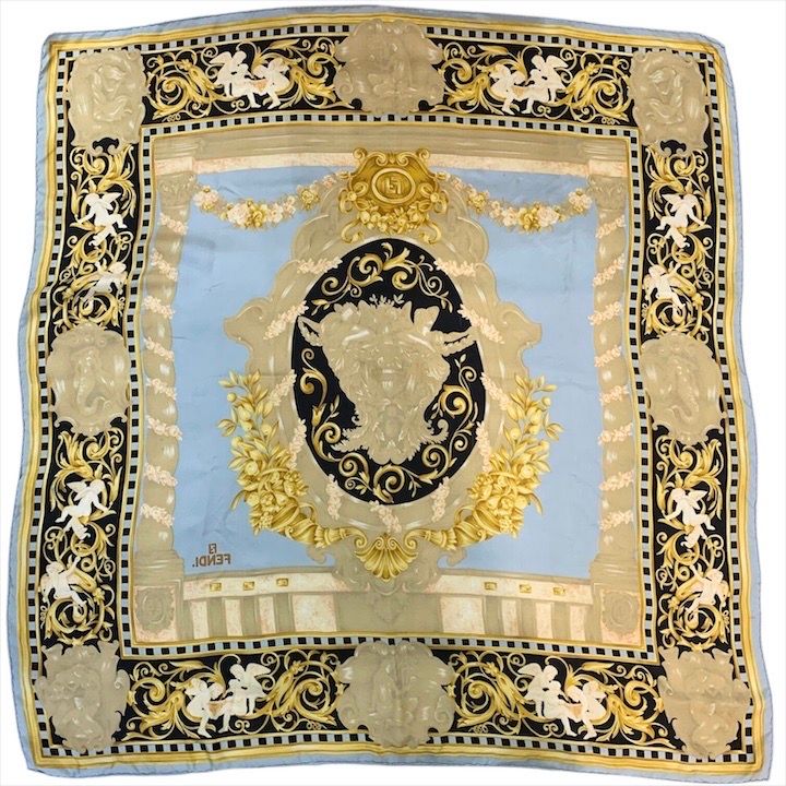 Fendi Scarf Silk Blue