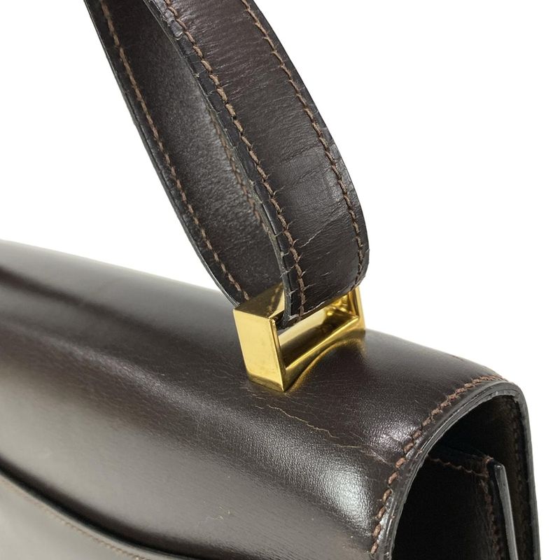 Hermes Shoulder Bag Constance 23 Chocolat Gold Hardware