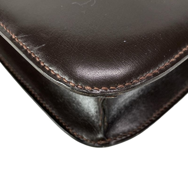 Hermes Shoulder Bag Constance 23 Chocolat Gold Hardware