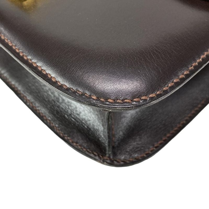 Hermes Shoulder Bag Constance 23 Chocolat Gold Hardware